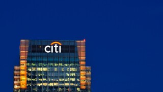 Night view, Citigroup Centre (Citi Tower), London, United Kingdom