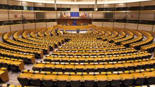 Hemicycle of the European Parliament in Brussels, Belgium.