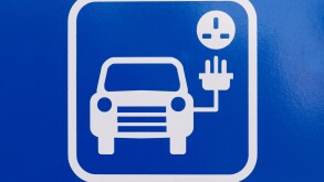 Electric car charging point sign