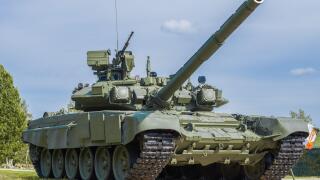 ALABINO, RUSSIA - AUGUST 25, 2020: Russian tank T-90A "Vladimir" close-up on a sunny day