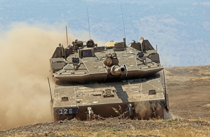 Merkava Mark 4 main battle tank of the Israel Defense Forces.