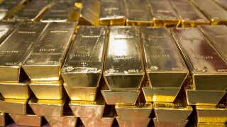 Bars of gold bullion owned by the U.S. Government at the West Point Mint.