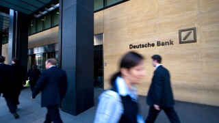 Exterior shot of Deutsche Bank, London Wall, London.