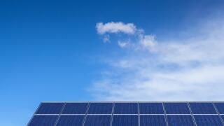 Low Angle View Of Solar Panels