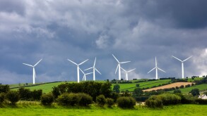 Wind turbine farm at Bothel, Lake District, Cumbria, UK