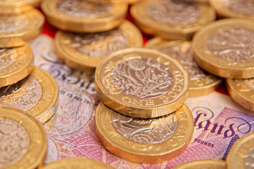 UK Pound Sterling coins.