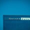 Danske Bank logo and sign on modern office building in Vilnius, Lithuania