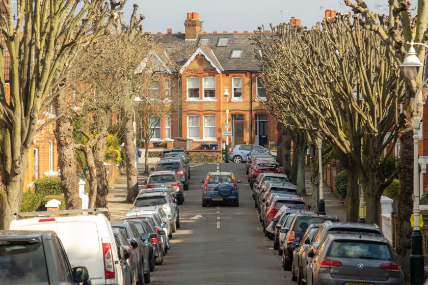 London- Residential street of terraced houses in Northfields, Ealing West London