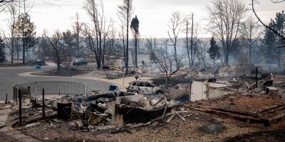 Louisville, Colorado, USA. 31st Dec, 2021. Homes were burned in the Marshall fire