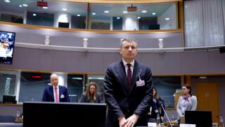 Ukraine's Finance Minister of Ukraine Serhiy Marchenko attends a round table meeting of EU finance ministers at the European Council building in Brussels, Tuesday, Jan. 21, 2025. (AP Photo/Omar Havana)