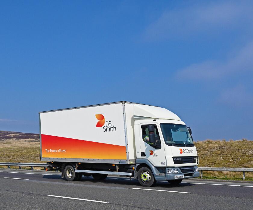 DS Smith plc HGV. M6 Motorway, Southbound, Shap, Cumbria, England, United Kingdom, Europe.