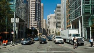 1st Street. Downtown San Francisco. USA
