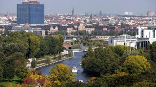 Germany, Berlin, aerial view of the Spree from the Tiergarten
