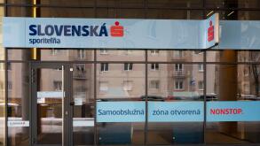 Nitra, Slovakia - December, 10, 2023 : Slovenska sporitelna (SLSP) branch in the Mlyny shopping mall in Nitra. Slovenska sporitelna is the largest com