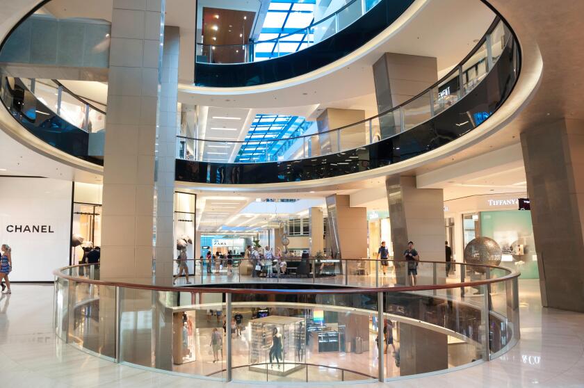 Interior atrium of Westfield Shopping Centre, Bondi Junction, Sydney, New South Wales, Australia