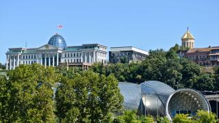 Tbilisi: Presidential Palace (Ceremonial Palace of Georgia) and Music Theater and Exhibition Center. Republic of Georgia