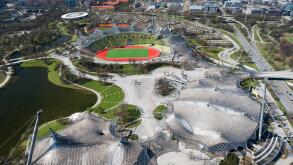 Stadium of the Olympiapark in Munich, Germany,