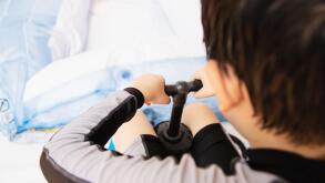 People are pumping big rubber toy pool - family lifestyle play at home concept