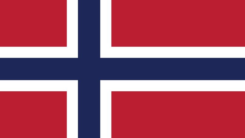 National flag of Norway original size and colors vector illustration, Norges flagg or Noregs flagg used blue Scandinavian cross, Kingdom of Norway