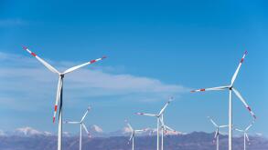 wind farm in the remote Atacama desert in Chile