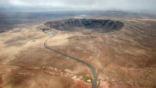 High angle aerial of Meteor Crater