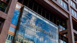 Office building of the US bank Morgan Stanley, financial and banking district Canary Wharf, London, Great Britain