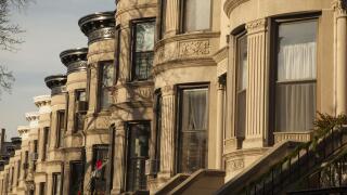 Row houses on 9th Street in Park Slope Brooklyn, NY.