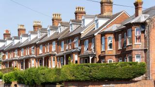 Victorian terraced housing in Basingstoke, UK. Theme - rental market, housing market, UK house prices, landlords, landlord, letting, renting