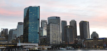 Sydney CBD Central Business District Dusk