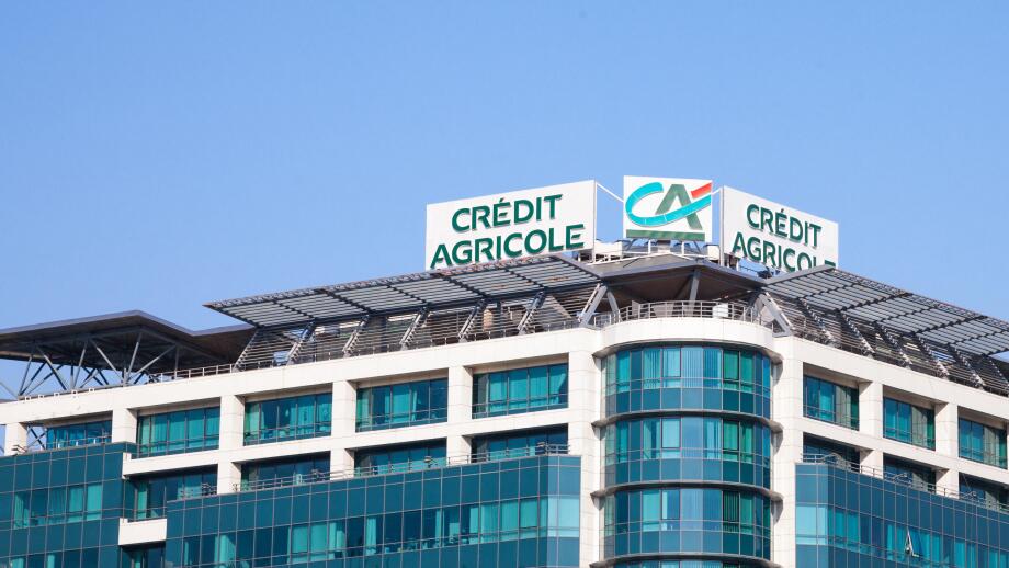 BELGRADE, SERBIA - APRIL 29, 2018: Logo of Credit Agricole on their local headquarters for Serbia. Credit Agricole Srbija is one of the French leading