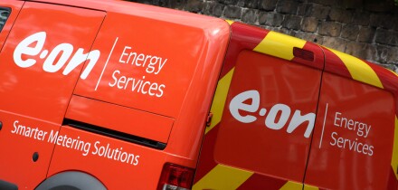 An E.on Energy Services van in a U.K. city.
