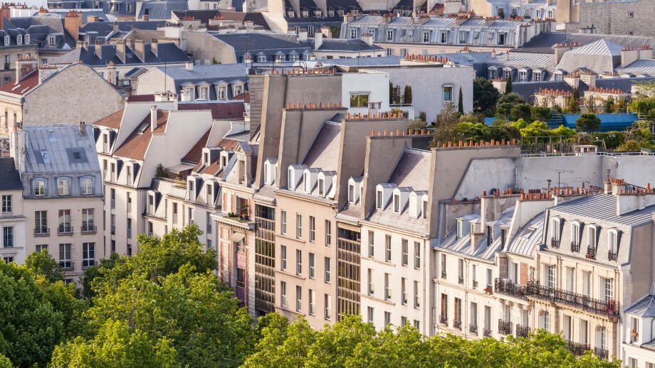 The rooftops of Paris, France.