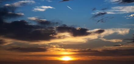 Summer sunrise over the Thames Estuary, Kent, United Kingdom