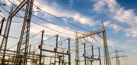 Umspannwerk der Amprion GmbH in Lambsheim, Rheinland-Pfalz