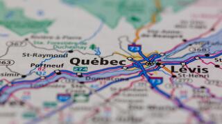 Quebec Quebec Canada shown on a road map or Geography map