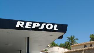 Repsol sign at Spanish petrol station