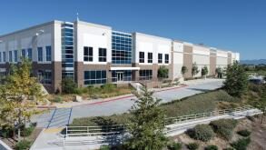 Aerial View Of Industrial Commerce Office Buildings.