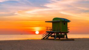 Sunrise at Miami Beach, Florida.