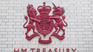 England, London, Whitehall, HM Treasury Building, HM Treasury Sign