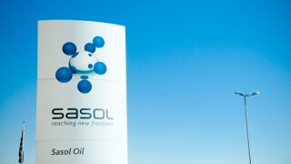 Signboard advertising Sasol fuel