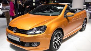 FRANKFURT, GERMANY - SEP 16, 2015: Volkswagen Golf Cabriolet shown at the IAA 2015.