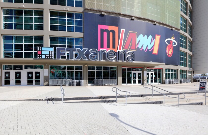 Miami, Florida, USA - November 3, 2022: The FTX Arena in Miami, 