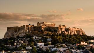 Sunset over the Acropolis, Athens, Greece