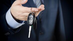 Car rent or sale agent. Auto dealer, leasing concept