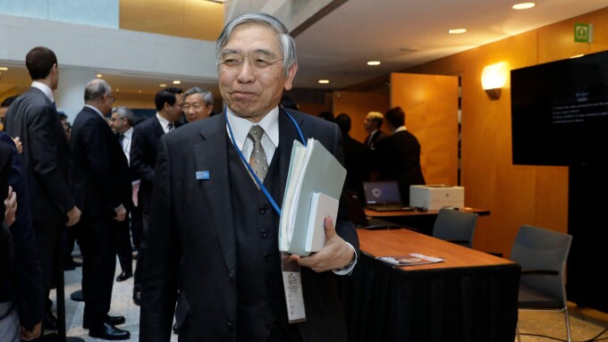 Bank of Japan Governor Haruhiko Kuroda leaves after G-20 finance ministers plenary during IMF-World Bank annual meeting in Washington on October 18, 2019. Photo by Yuri Gripas/ABACAPRESS.COM