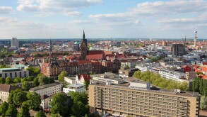 Vew on the center of Hannover, Germany.