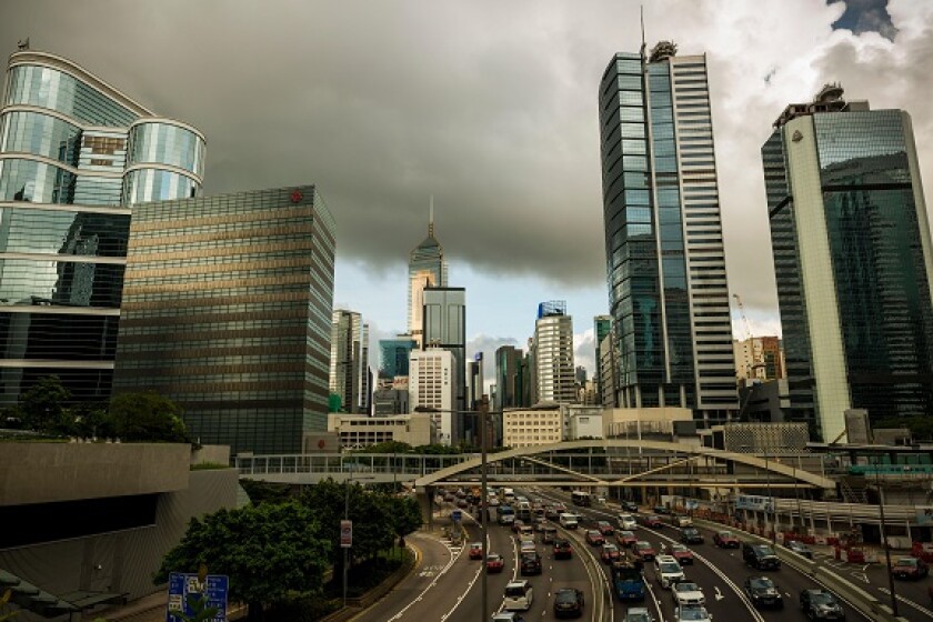 Hong Kong street traffic from Alamy 30May23 575x375