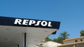 Repsol sign at Spanish petrol station