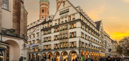 Munich, Germany, 16 november 2023 - Hirmer store at the kaufingerstrasse in Munich
