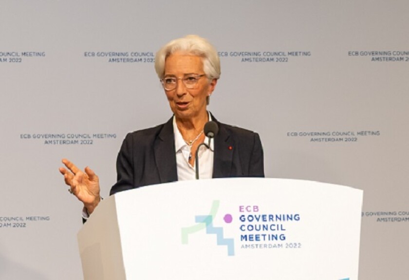 Lagarde, Christine (ECB) at 9 June 2022 press conf from ECB 575x375.jpg Photo by Dirk Claus/ECB